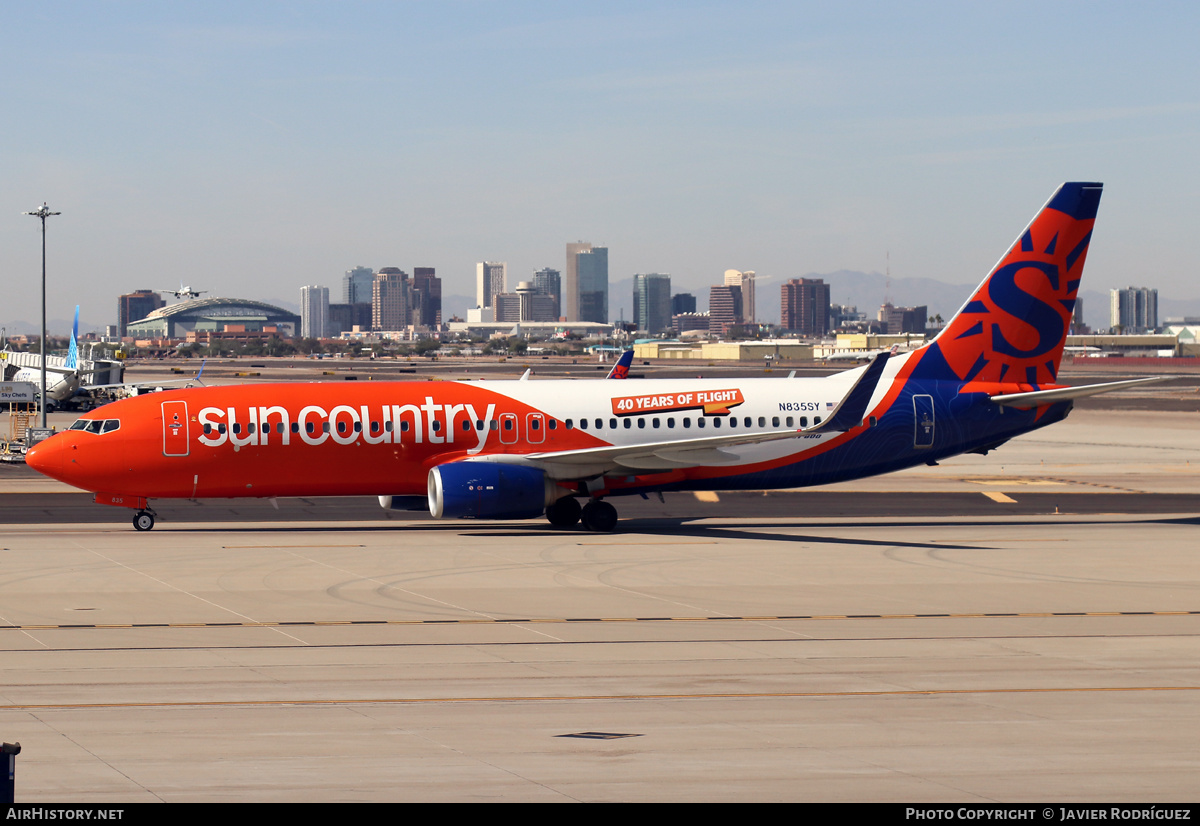 Aircraft Photo of N835SY | Boeing 737-8KN | Sun Country Airlines | AirHistory.net #522419