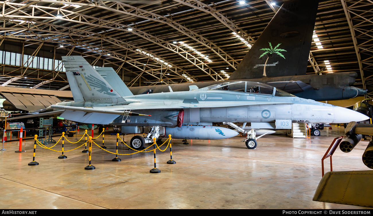 Aircraft Photo of A21-103 | McDonnell Douglas F/A-18B Hornet | Australia - Air Force | AirHistory.net #522500
