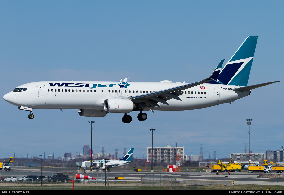 Aircraft Photo of C-GNDG | Boeing 737-8CT | WestJet | AirHistory.net #522534