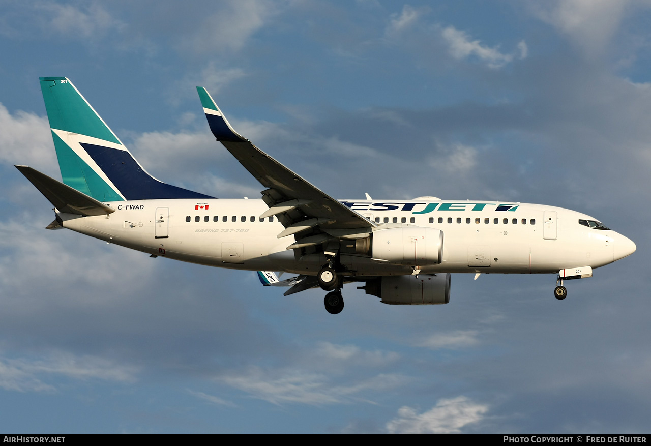 Aircraft Photo of C-FWAD | Boeing 737-7CT | WestJet | AirHistory.net #522744