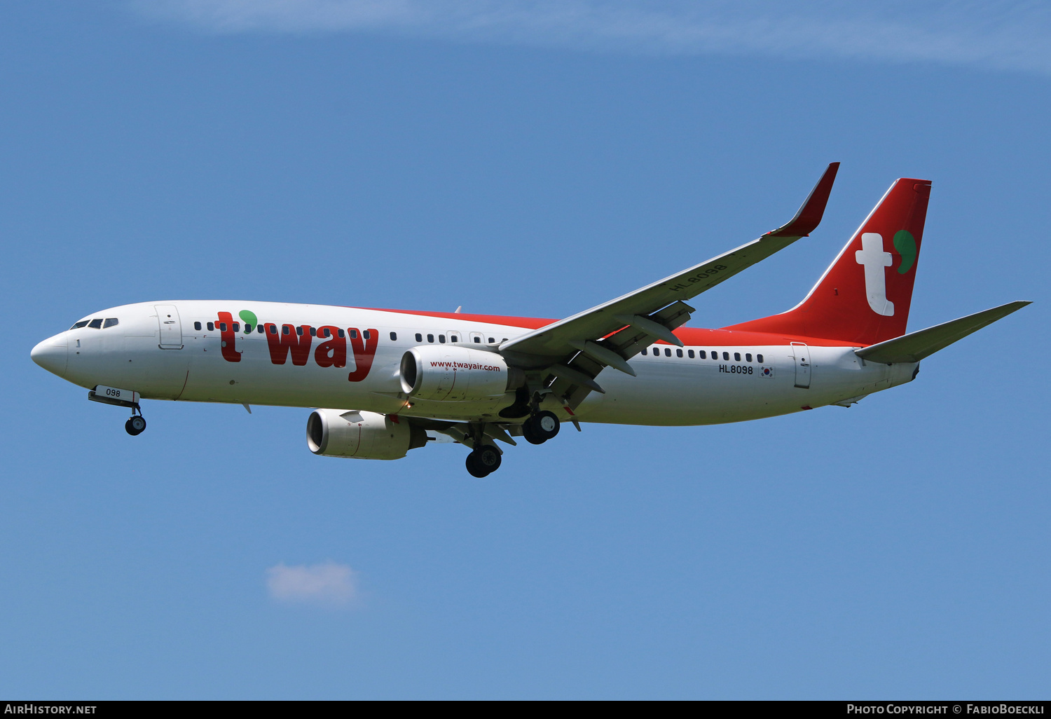 Aircraft Photo of HL8098 | Boeing 737-8KN | T'way Air | AirHistory.net #523067
