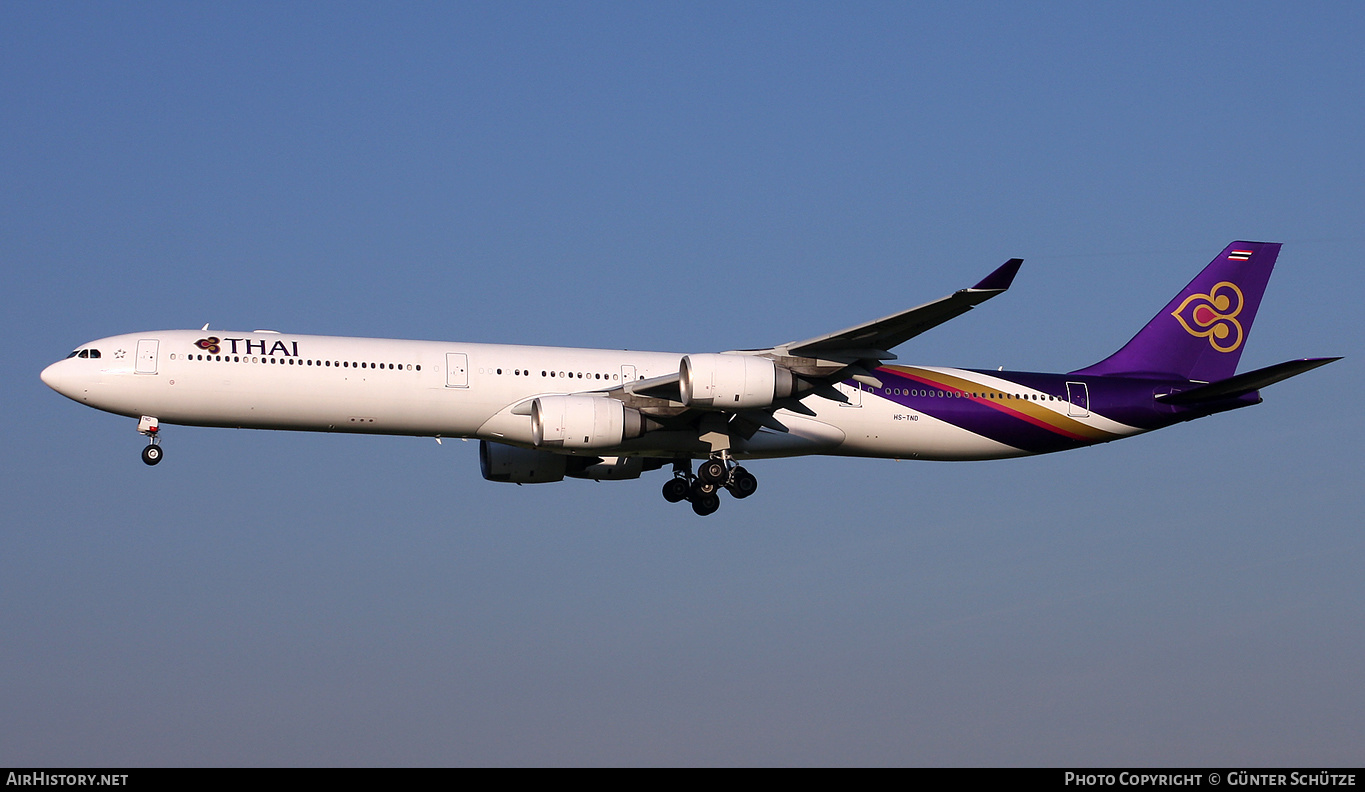 Aircraft Photo of HS-TND | Airbus A340-642 | Thai Airways International | AirHistory.net #523212