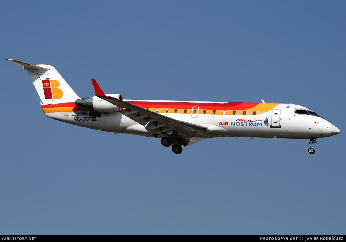 Aircraft Photo of EC-JEF | Bombardier CRJ-200ER (CL-600-2B19) | Iberia Regional | AirHistory.net #523321