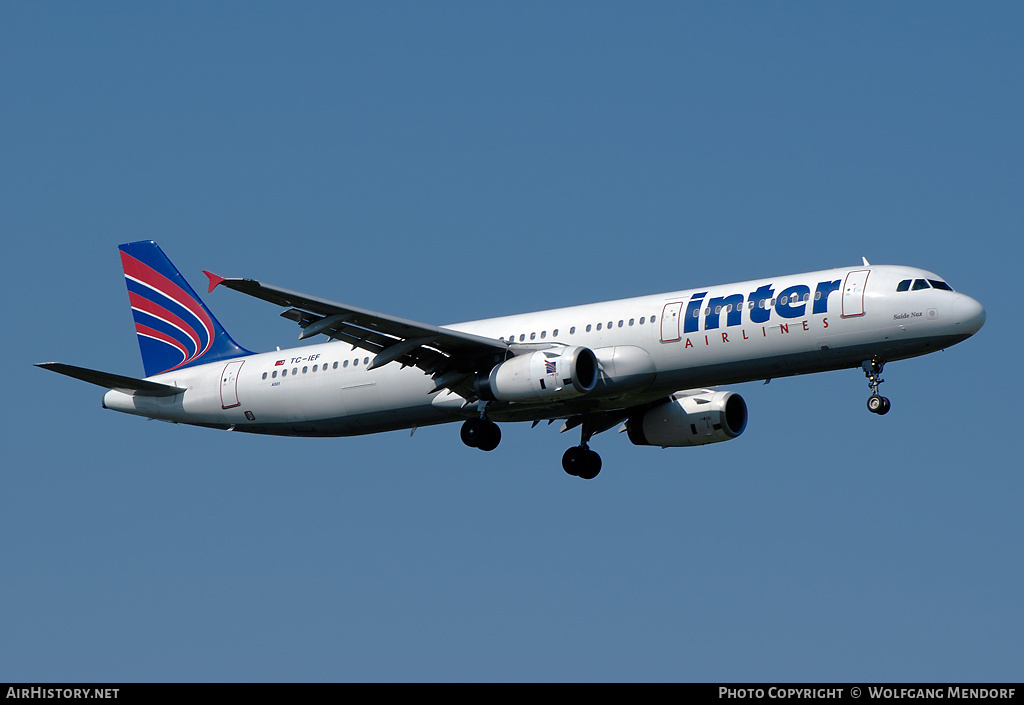 Aircraft Photo of TC-IEF | Airbus A321-231 | Inter Airlines | AirHistory.net #523342