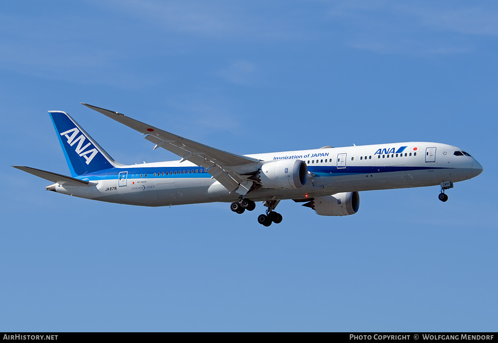 Aircraft Photo of JA871A | Boeing 787-9 Dreamliner | All Nippon Airways - ANA | AirHistory.net #523343