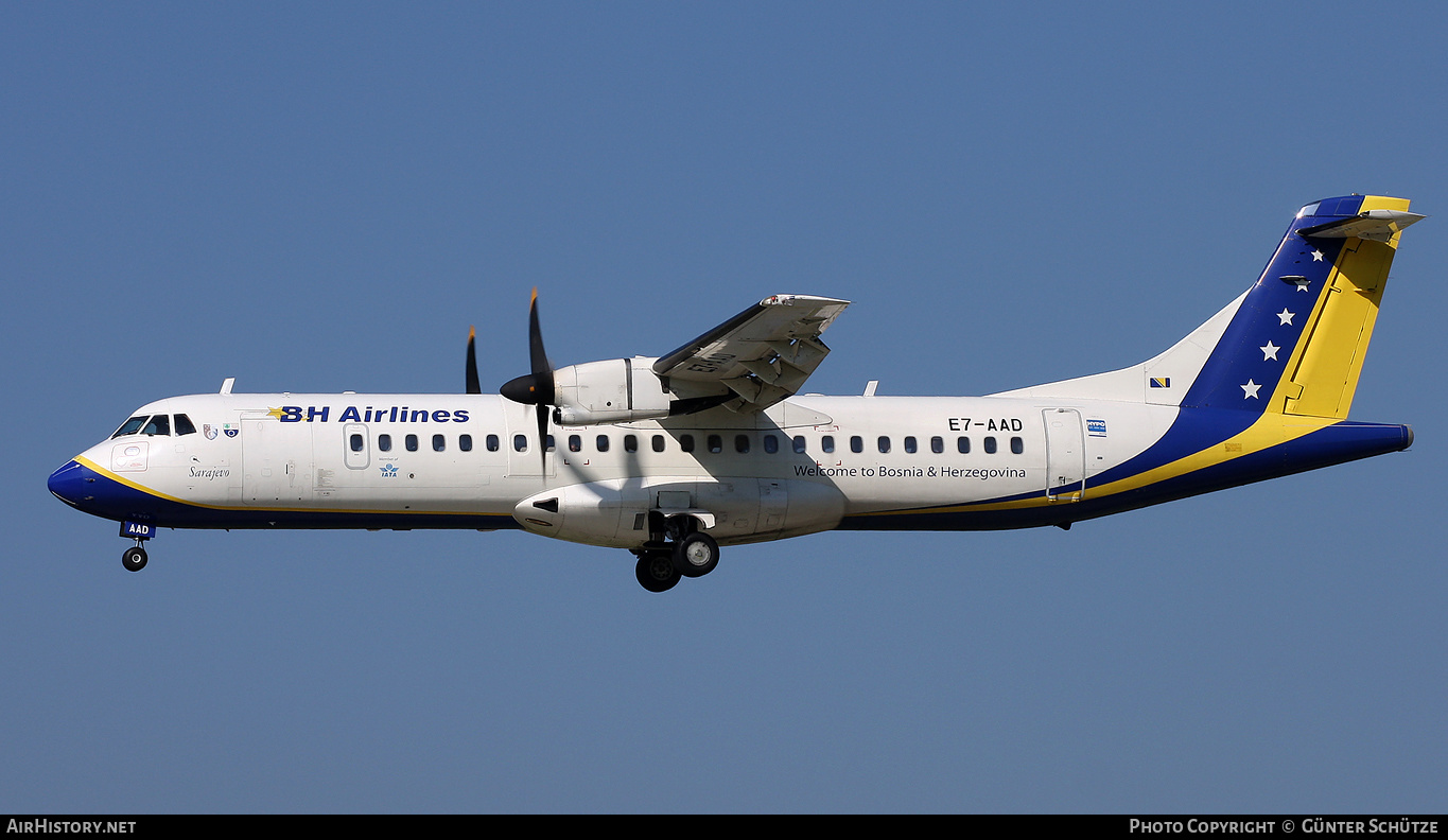 Aircraft Photo of E7-AAD | ATR ATR-72-212 | B & H Airlines | AirHistory.net #523420
