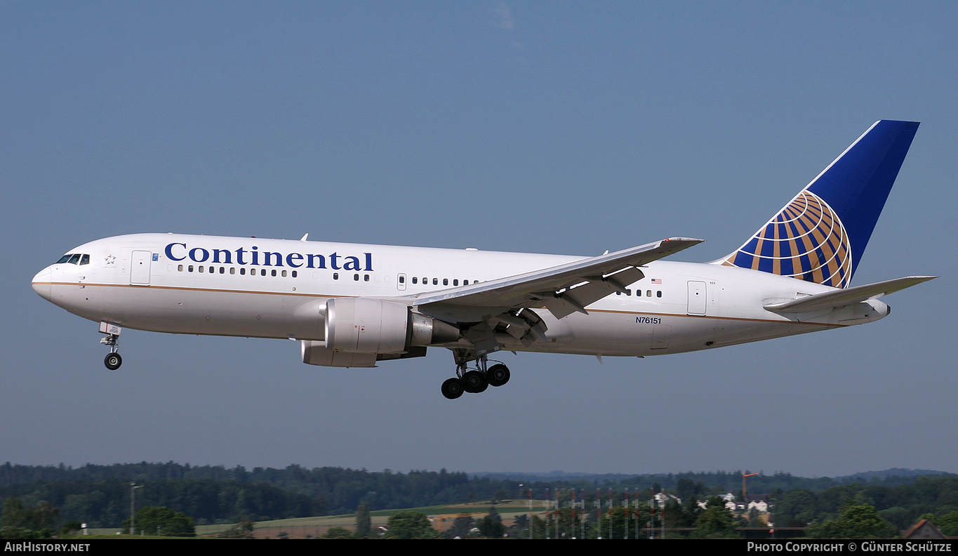 Aircraft Photo of N76151 | Boeing 767-224/ER | Continental Airlines | AirHistory.net #523903
