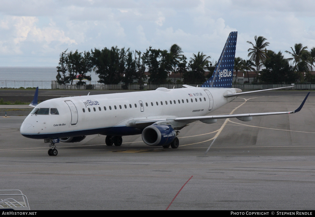 Aircraft Photo of N197JB | Embraer 190AR (ERJ-190-100IGW) | JetBlue Airways | AirHistory.net #523951