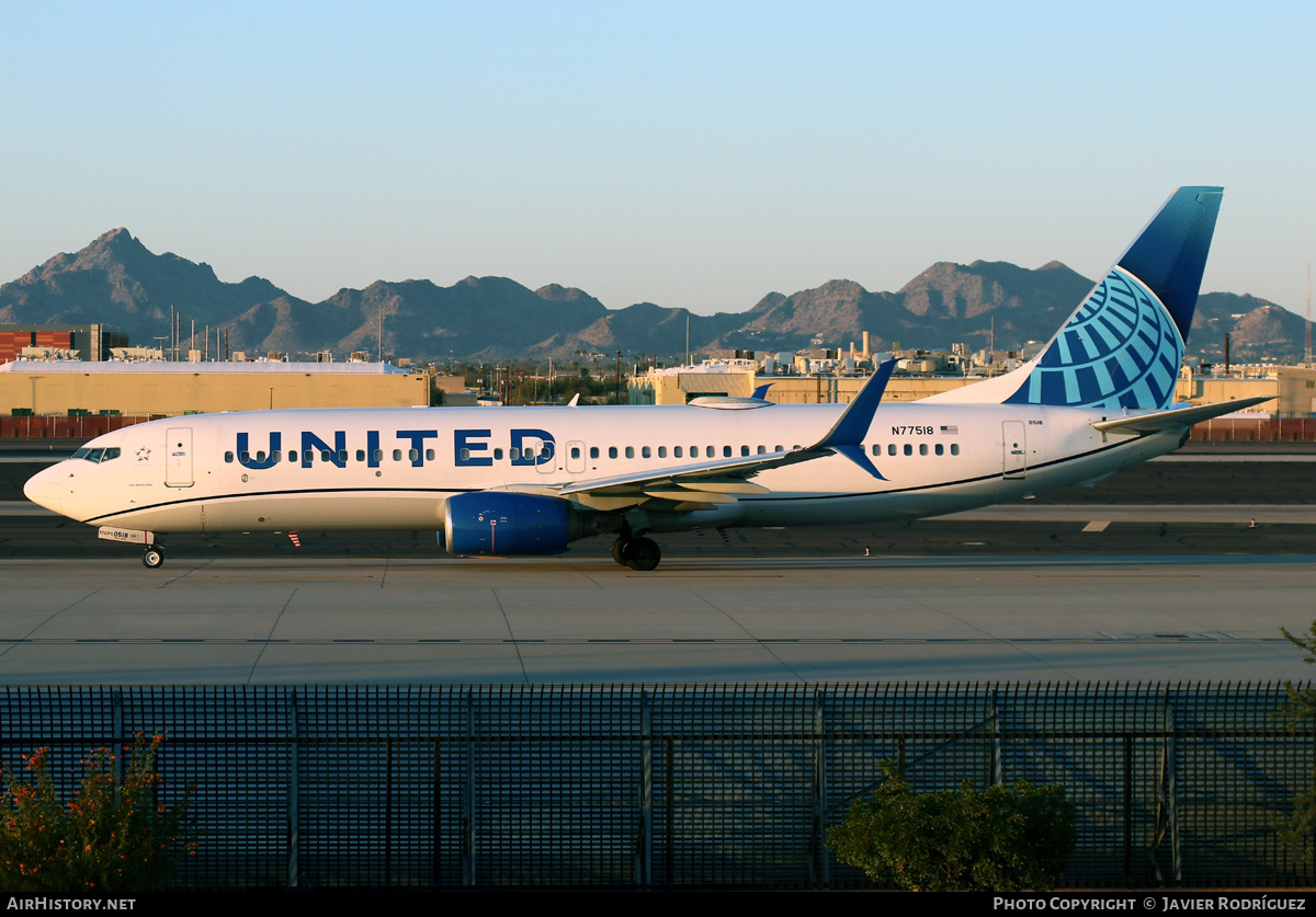 Aircraft Photo of N77518 | Boeing 737-824 | United Airlines | AirHistory.net #523969