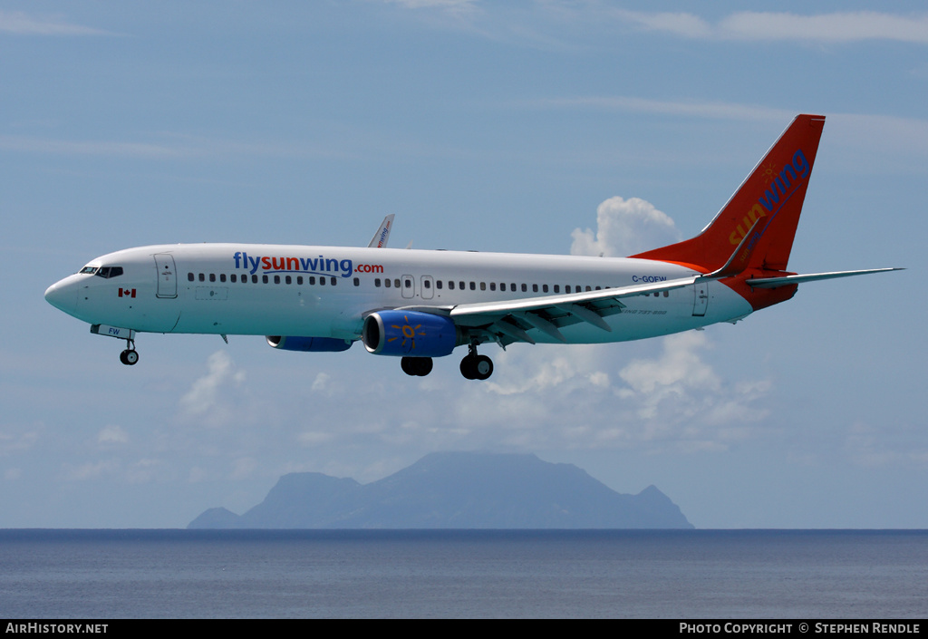 Aircraft Photo of C-GOFW | Boeing 737-8BK | Sunwing Airlines | AirHistory.net #523971