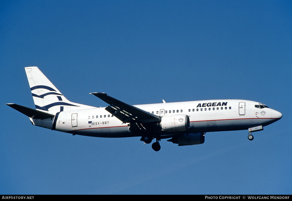 Aircraft Photo of SX-BBT | Boeing 737-33A | Aegean Airlines | AirHistory.net #524080