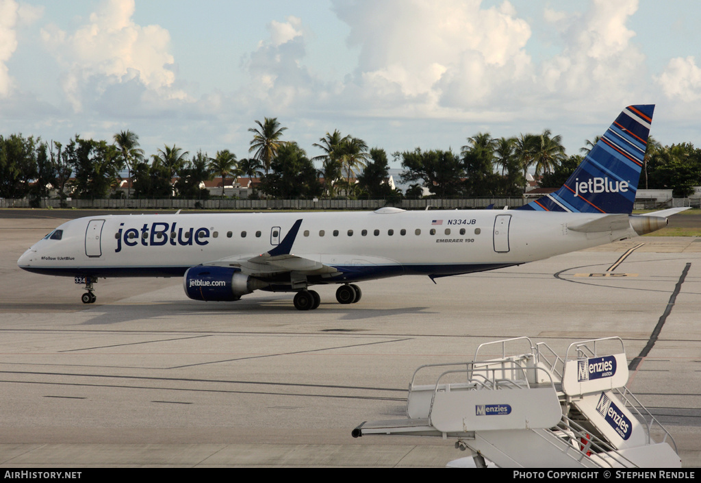 Aircraft Photo of N334JB | Embraer 190AR (ERJ-190-100IGW) | JetBlue Airways | AirHistory.net #524237