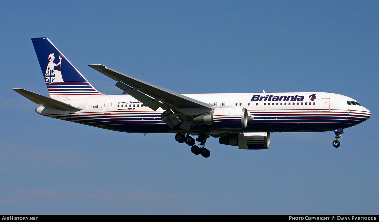 Aircraft Photo of G-BYAB | Boeing 767-204/ER | Britannia Airways | AirHistory.net #524311