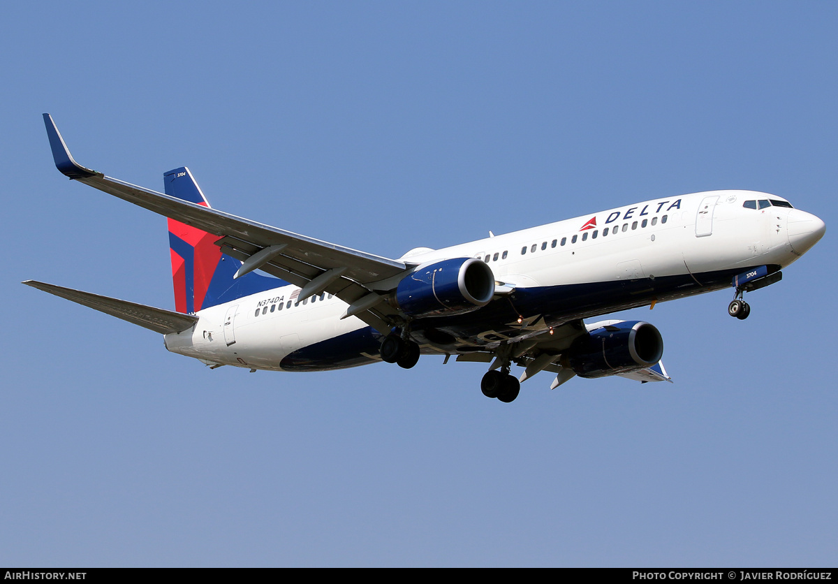 Aircraft Photo of N374DA | Boeing 737-832 | Delta Air Lines | AirHistory.net #524369