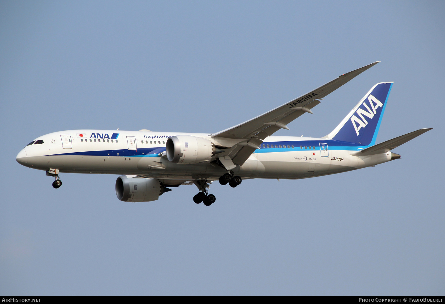 Aircraft Photo of JA838A | Boeing 787-8 Dreamliner | All Nippon Airways - ANA | AirHistory.net #524564