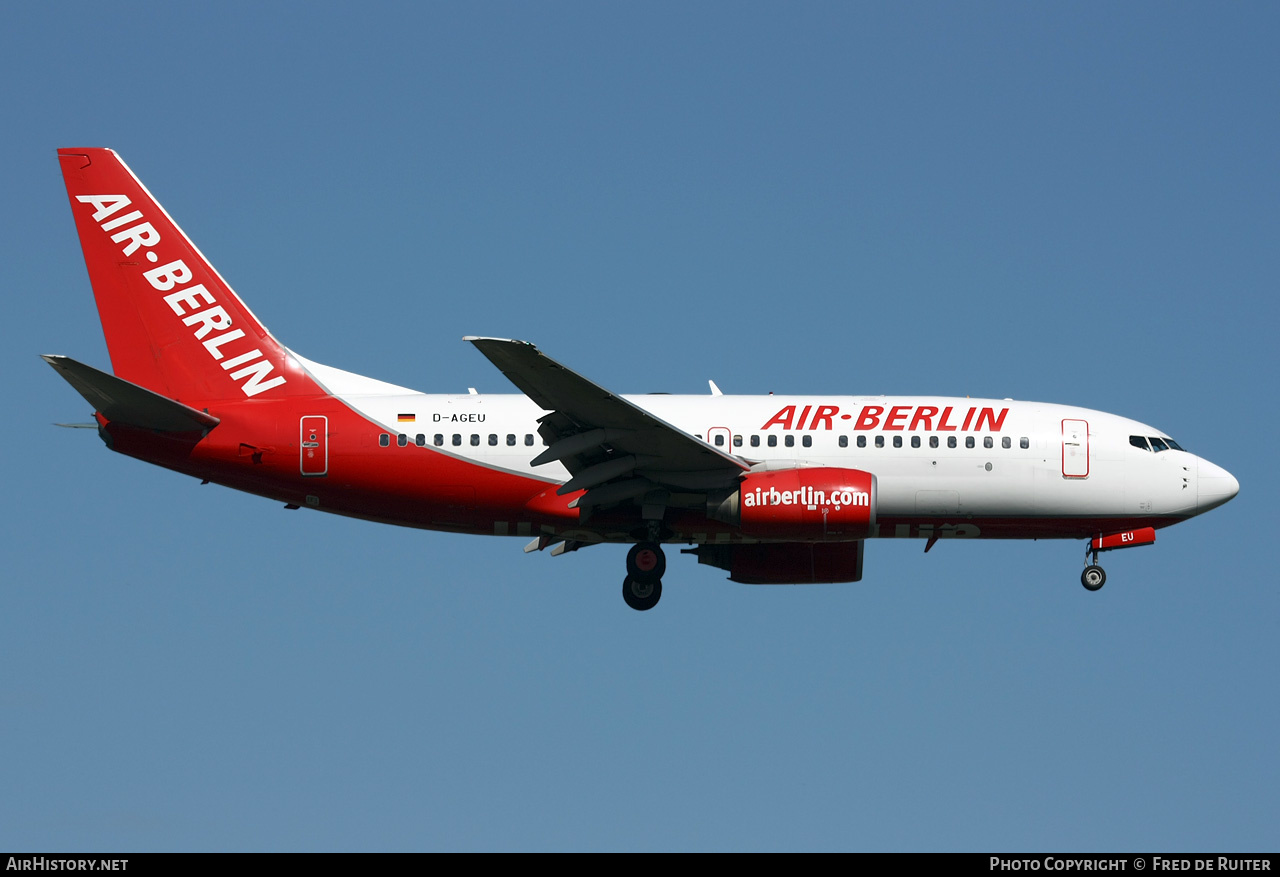 Aircraft Photo of D-AGEU | Boeing 737-75B | Air Berlin | AirHistory.net #524575