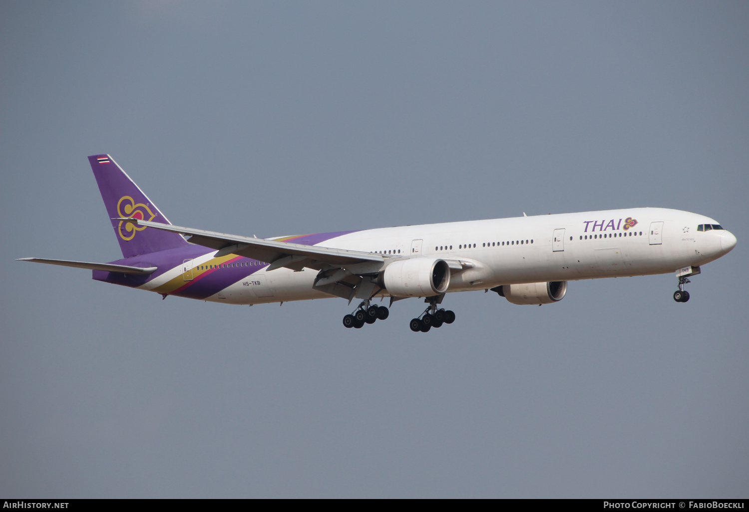 Aircraft Photo of HS-TKB | Boeing 777-3D7 | Thai Airways International | AirHistory.net #524648