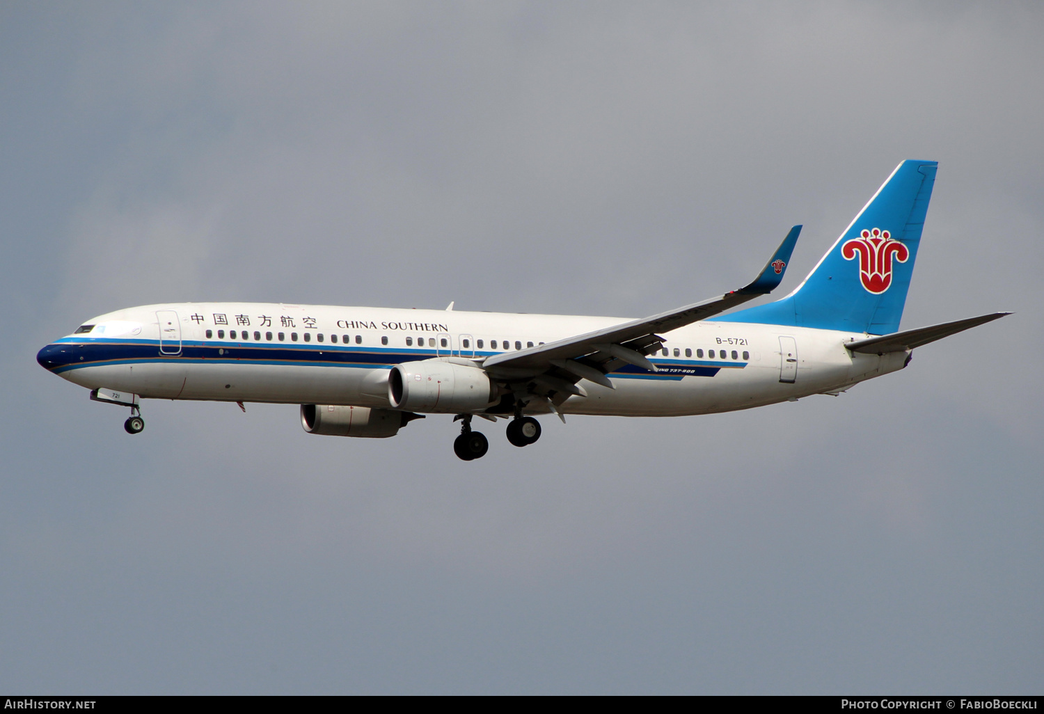 Aircraft Photo of B-5721 | Boeing 737-81B | China Southern Airlines | AirHistory.net #524675