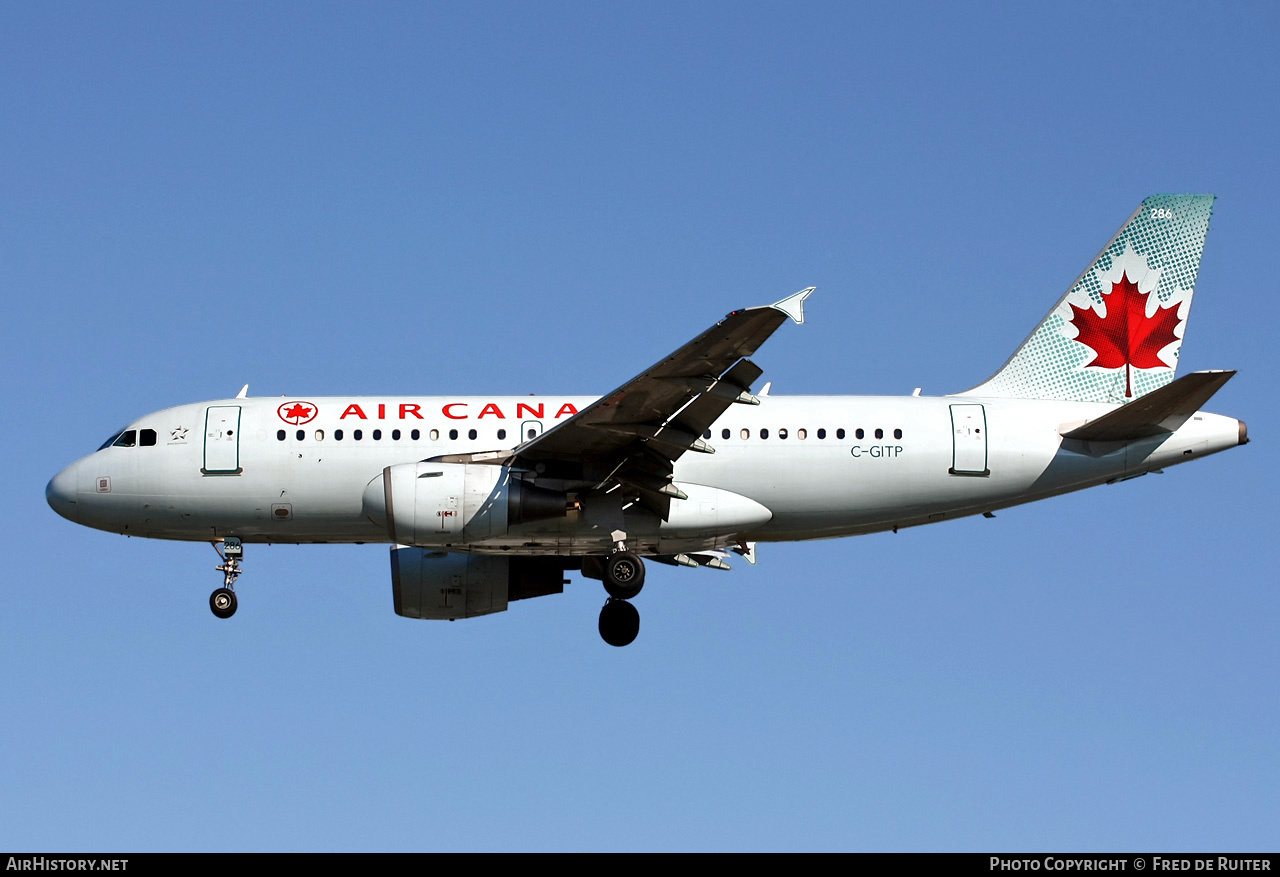 Aircraft Photo of C-GITP | Airbus A319-112 | Air Canada | AirHistory.net #524686