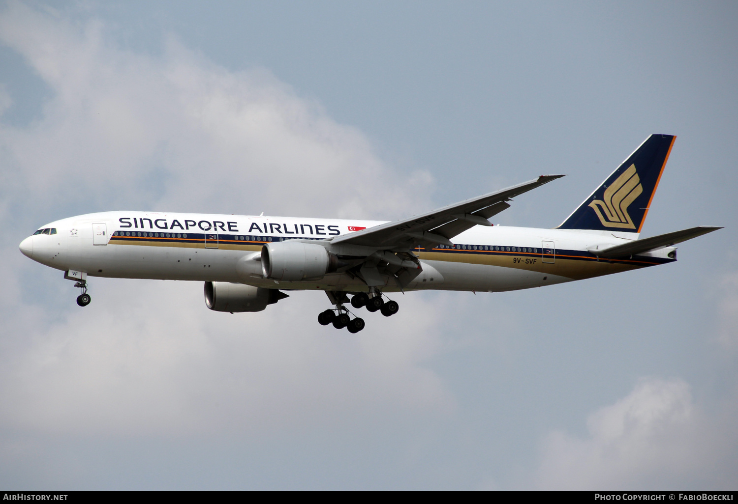 Aircraft Photo of 9V-SVF | Boeing 777-212/ER | Singapore Airlines | AirHistory.net #524694
