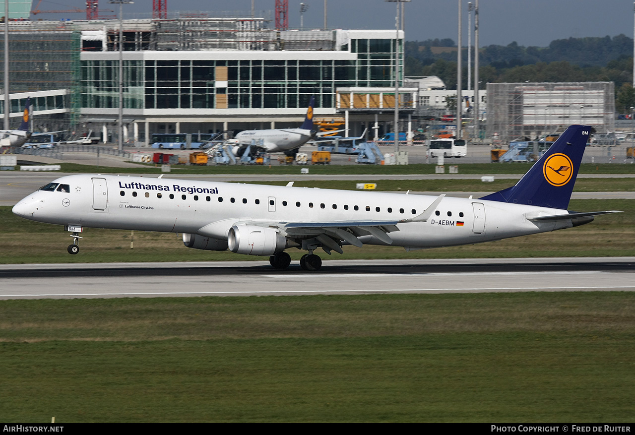 Aircraft Photo of D-AEBM | Embraer 195LR (ERJ-190-200LR) | Lufthansa Regional | AirHistory.net #524718