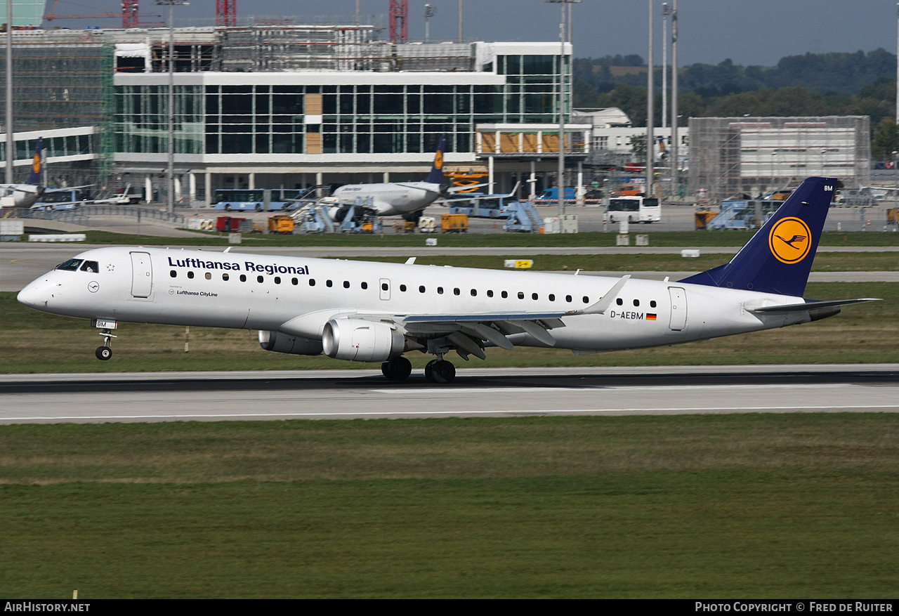 Aircraft Photo of D-AEBM | Embraer 195LR (ERJ-190-200LR) | Lufthansa Regional | AirHistory.net #524718