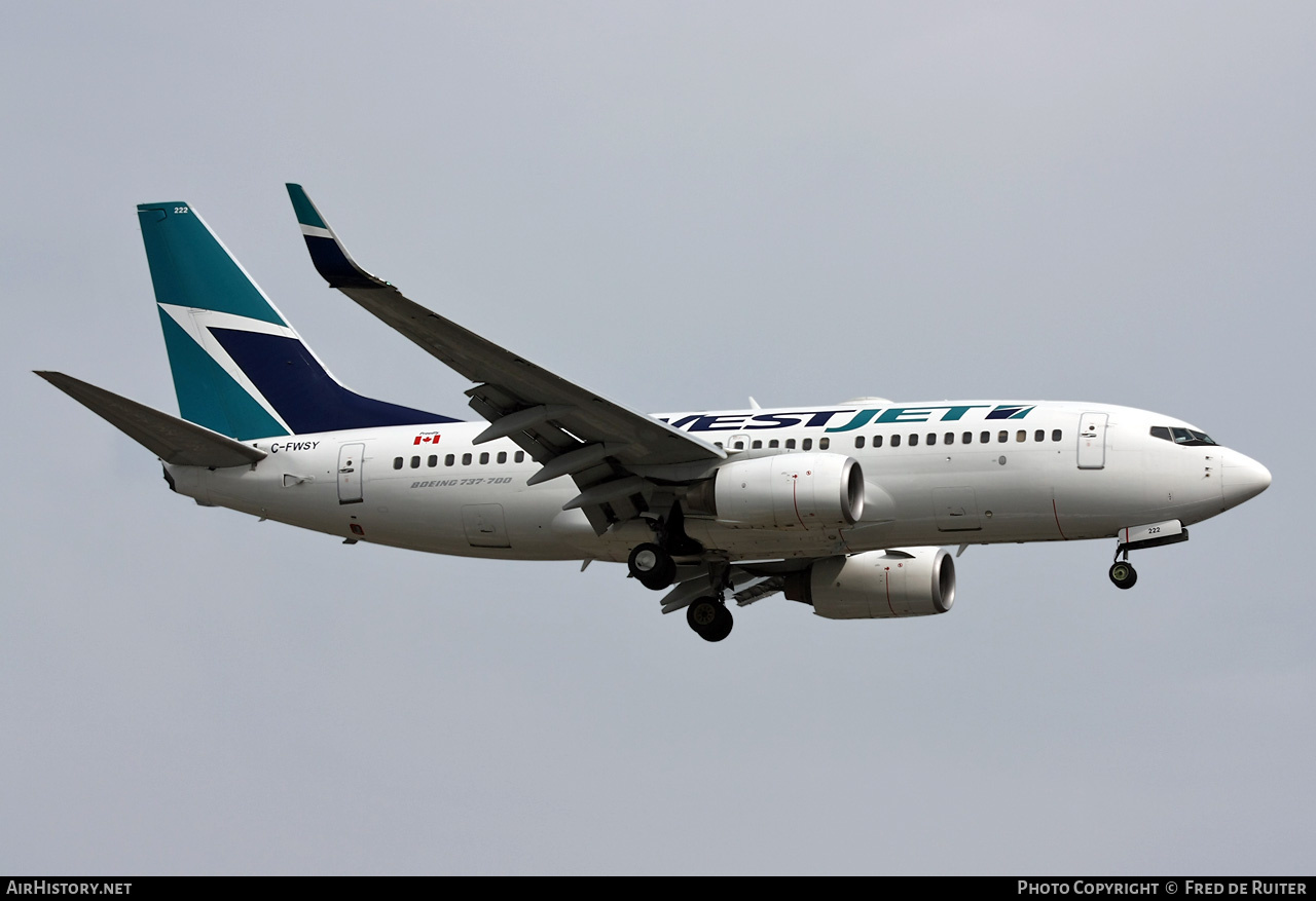 Aircraft Photo of C-FWSY | Boeing 737-7CT | WestJet | AirHistory.net #524983