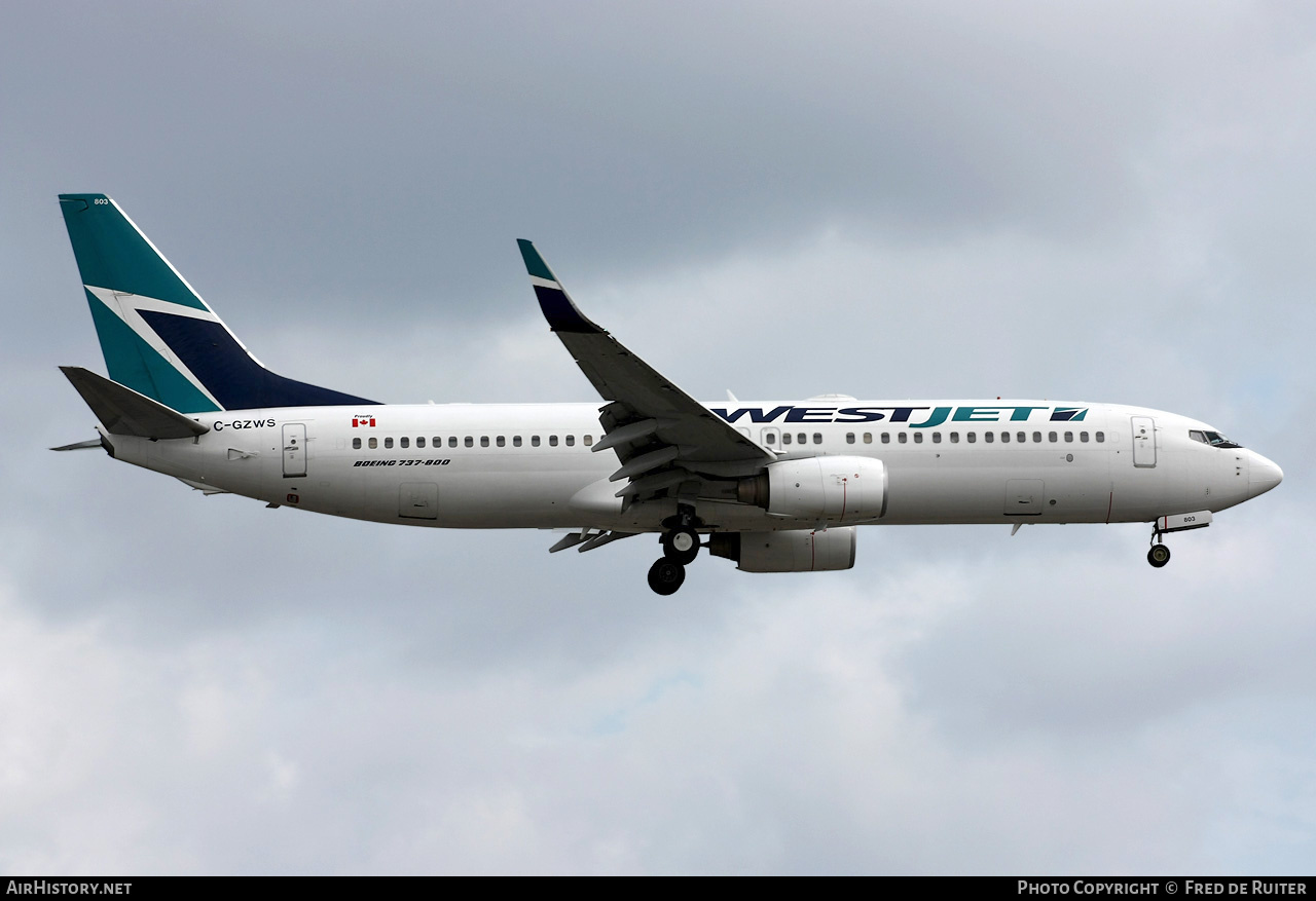 Aircraft Photo of C-GZWS | Boeing 737-8CT | WestJet | AirHistory.net #524987