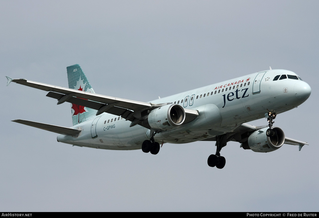 Aircraft Photo of C-GPWG | Airbus A320-211 | Air Canada Jetz | AirHistory.net #524988
