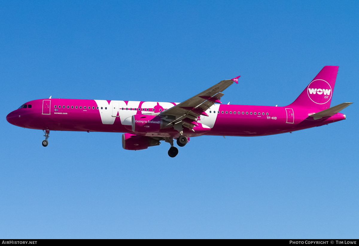 Aircraft Photo of TF-KID | Airbus A321-211 | WOW Air | AirHistory.net #524989