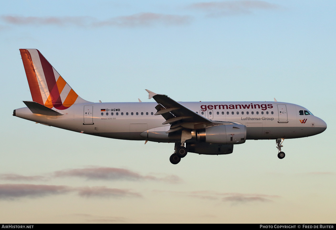 Aircraft Photo of D-AGWB | Airbus A319-132 | Germanwings | AirHistory.net #525002