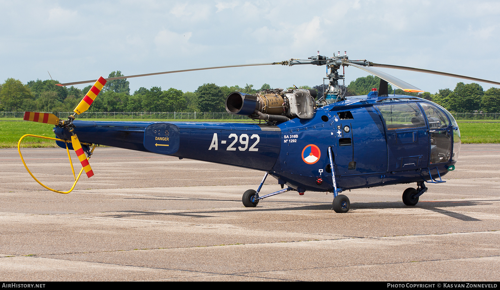 Aircraft Photo of A-292 | Sud SA-316B Alouette III | Netherlands - Air Force | AirHistory.net #525028