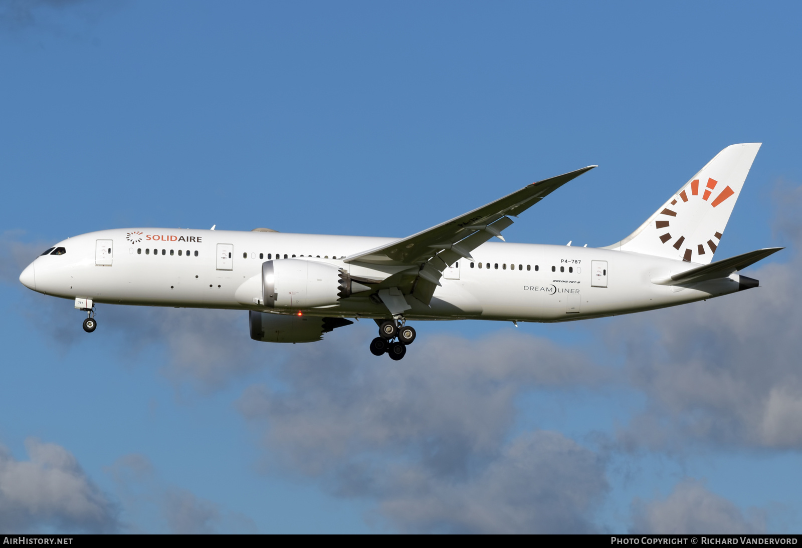 Aircraft Photo of P4-787 | Boeing 787-8 Dreamliner | SolidAire | AirHistory.net #525428