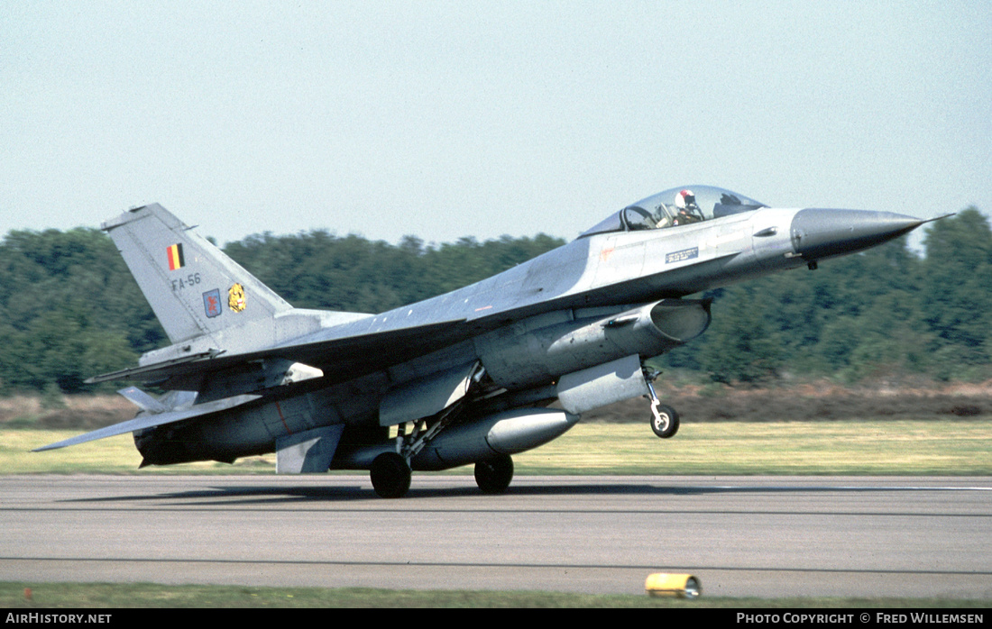 Aircraft Photo of FA-56 | General Dynamics F-16A Fighting Falcon | Belgium - Air Force | AirHistory.net #525501