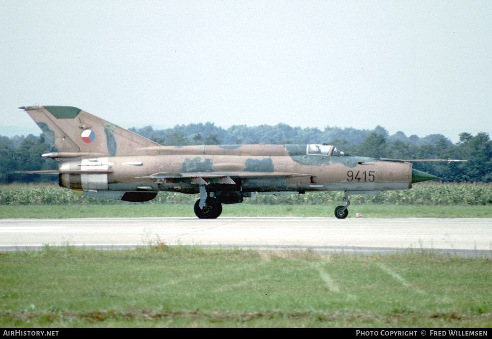 Aircraft Photo of 9415 | Mikoyan-Gurevich MiG-21MF | Czechoslovakia - Air Force | AirHistory.net #525509