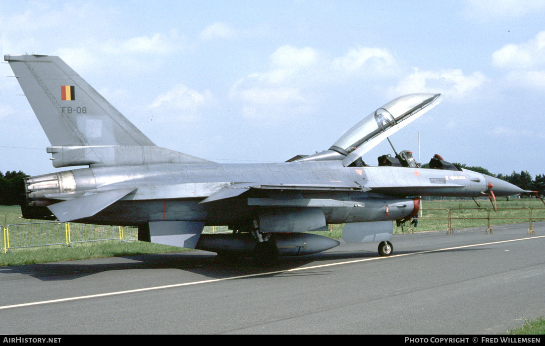 Aircraft Photo of FB08 | General Dynamics F-16B Fighting Falcon | Belgium - Air Force | AirHistory.net #525515