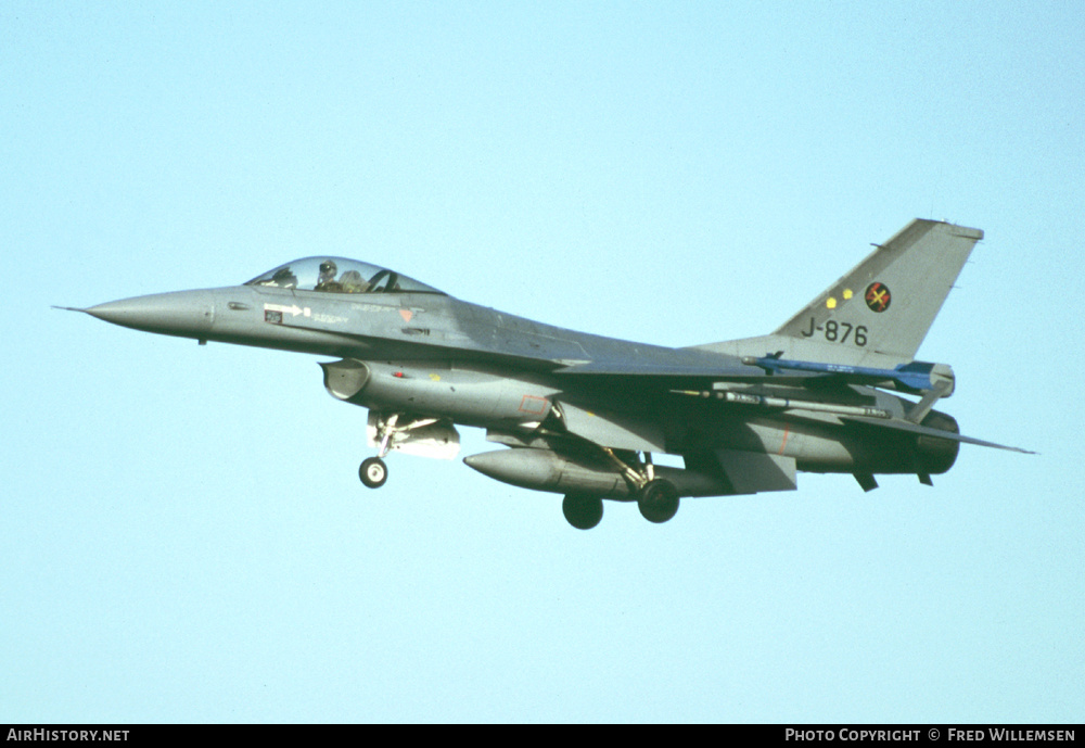Aircraft Photo of J-876 | General Dynamics F-16A Fighting Falcon | Netherlands - Air Force | AirHistory.net #525536