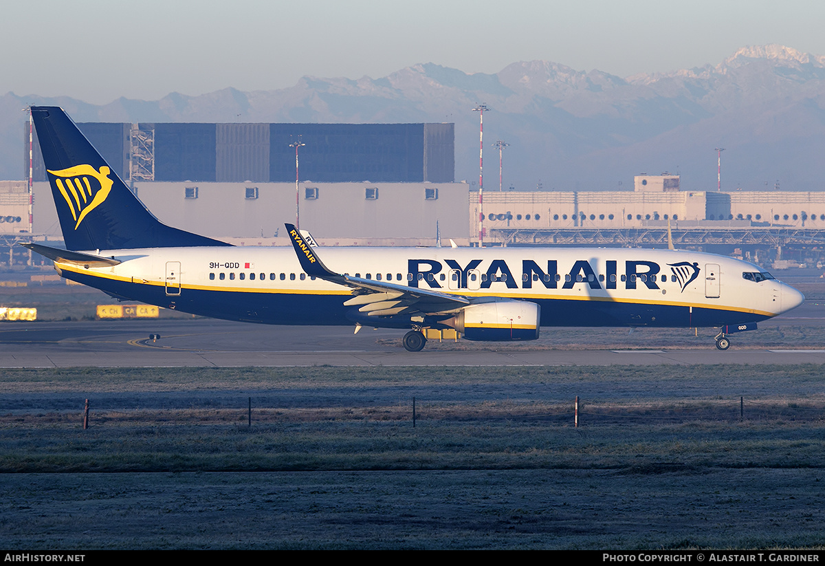 Aircraft Photo of 9H-QDD | Boeing 737-800 | Ryanair | AirHistory.net #525585