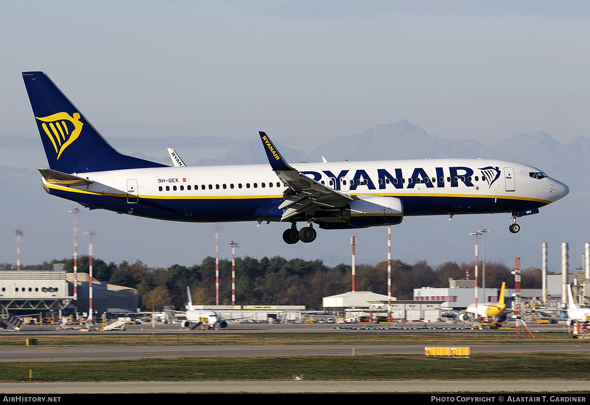 Aircraft Photo of 9H-QEK | Boeing 737-800 | Ryanair | AirHistory.net #525693