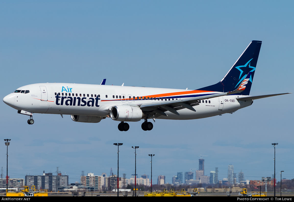 Aircraft Photo of OK-TSO | Boeing 737-8GQ | Air Transat | AirHistory.net #525826