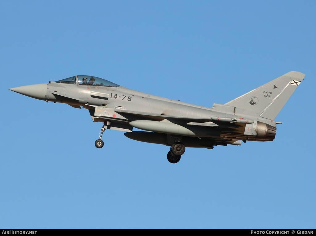 Aircraft Photo of C.16-76 / 10215 | Eurofighter EF-2000 Typhoon | Spain - Air Force | AirHistory.net #526017