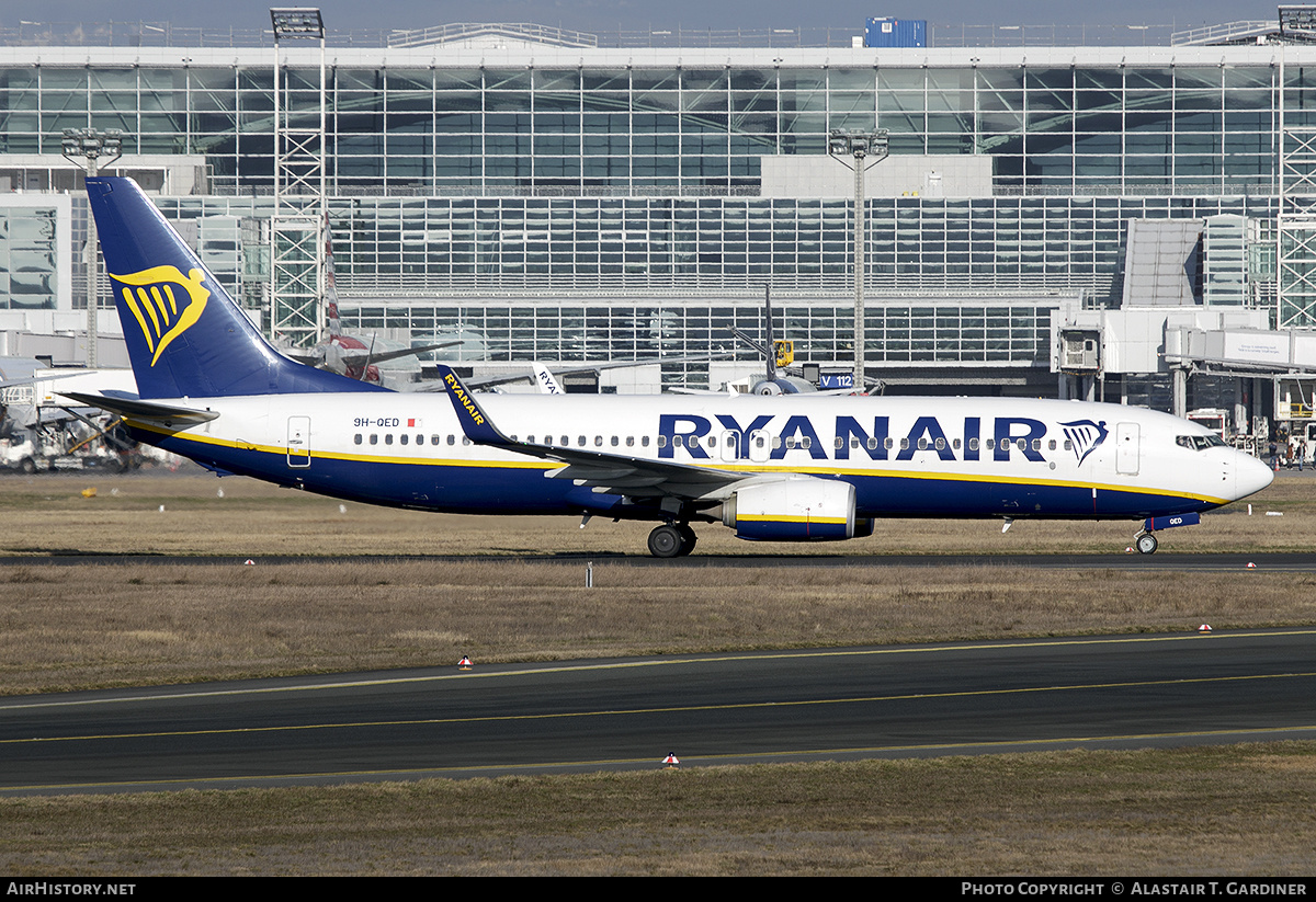 Aircraft Photo of 9H-QED | Boeing 737-800 | Ryanair | AirHistory.net #526104