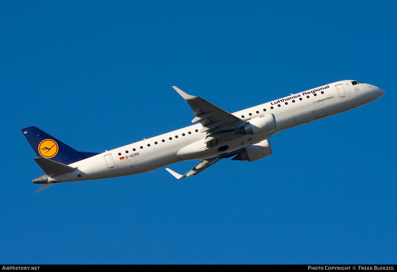 Aircraft Photo of D-AEBN | Embraer 195LR (ERJ-190-200LR) | Lufthansa Regional | AirHistory.net #526135