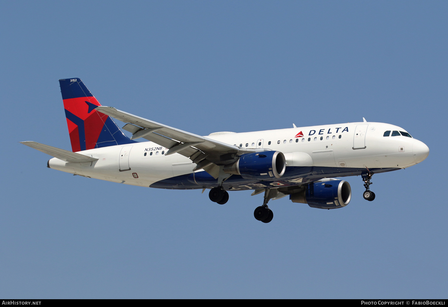 Aircraft Photo of N352NB | Airbus A319-114 | Delta Air Lines | AirHistory.net #526241