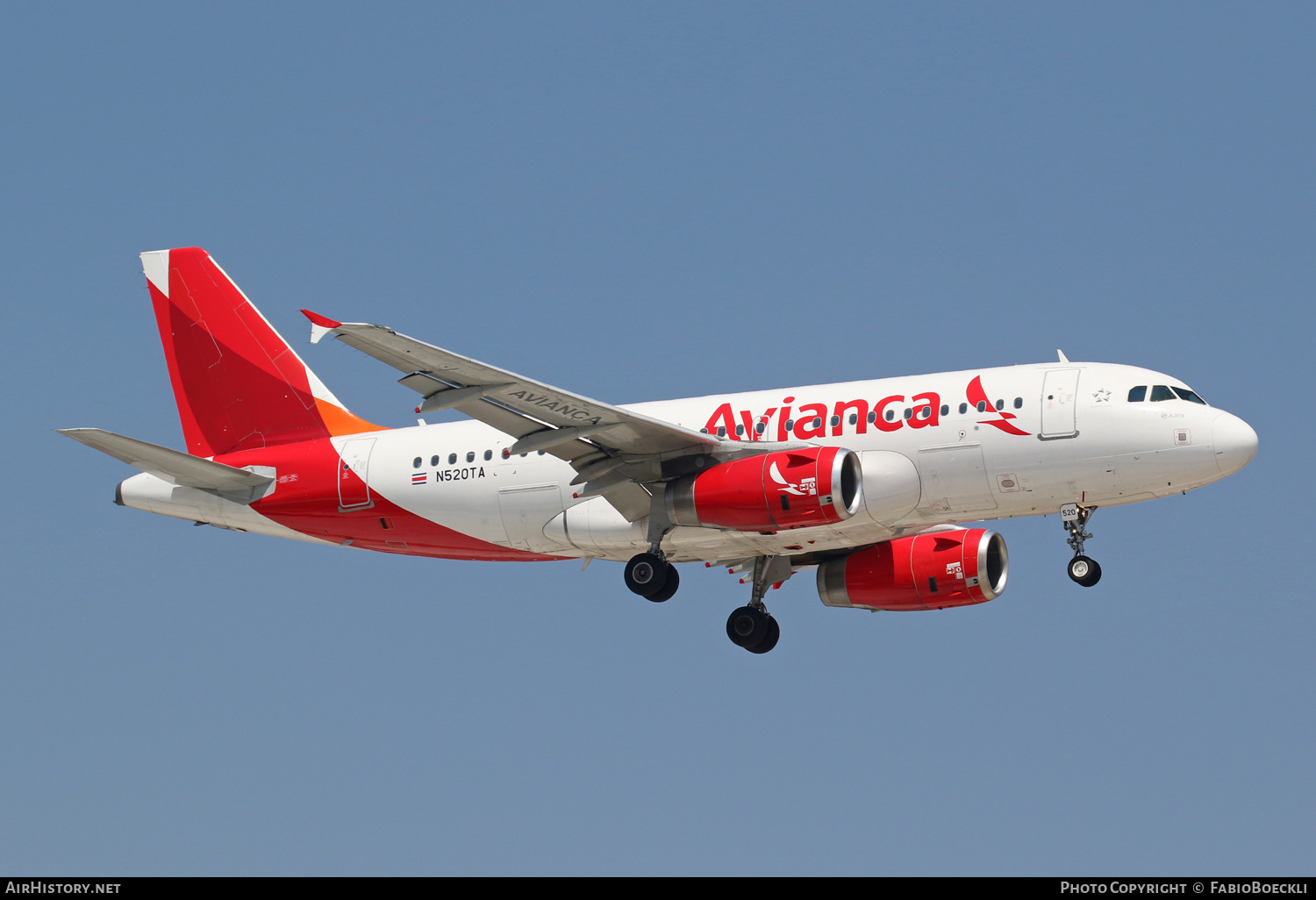 Aircraft Photo of N520TA | Airbus A319-132 | Avianca | AirHistory.net #526250