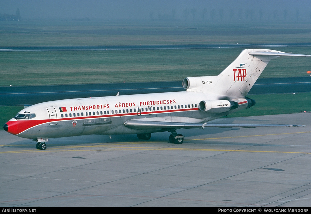 Aircraft Photo of CS-TBO | Boeing 727-82C | TAP - Transportes Aéreos Portugueses | AirHistory.net #526634