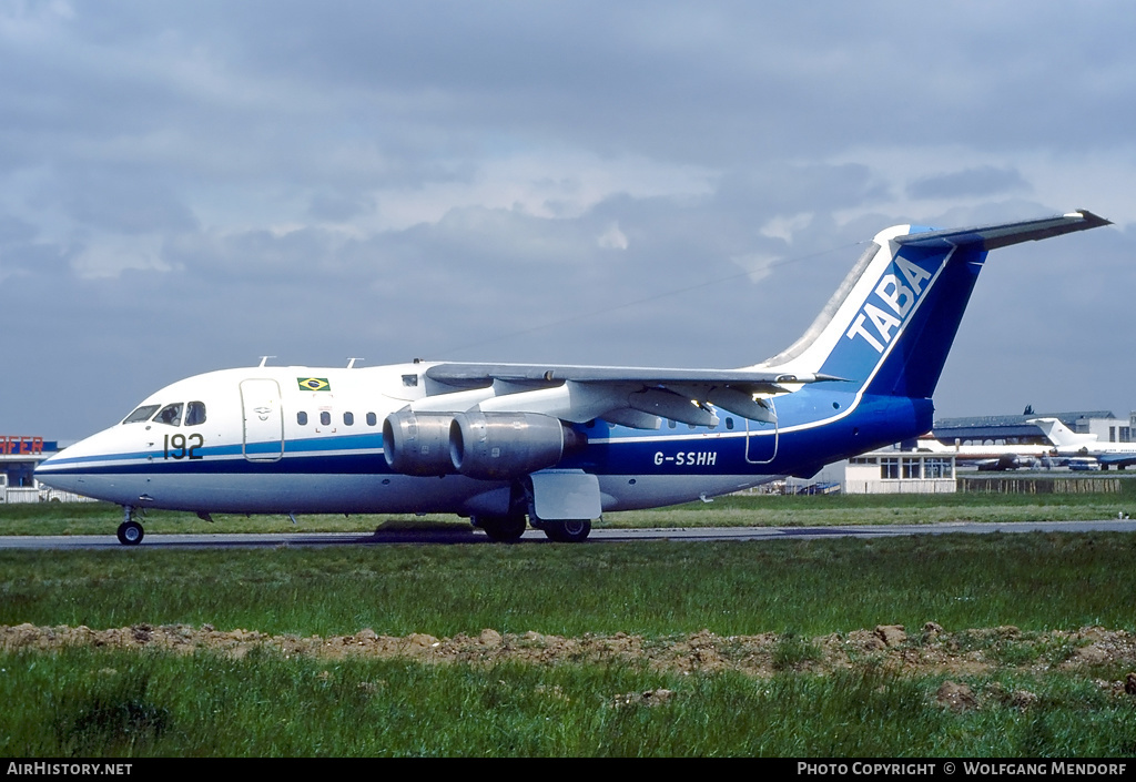 Aircraft Photo of G-SSHH | British Aerospace BAe-146-100 | TABA - Transportes Aéreos Regionais da Bacia Amazônica | AirHistory.net #526854
