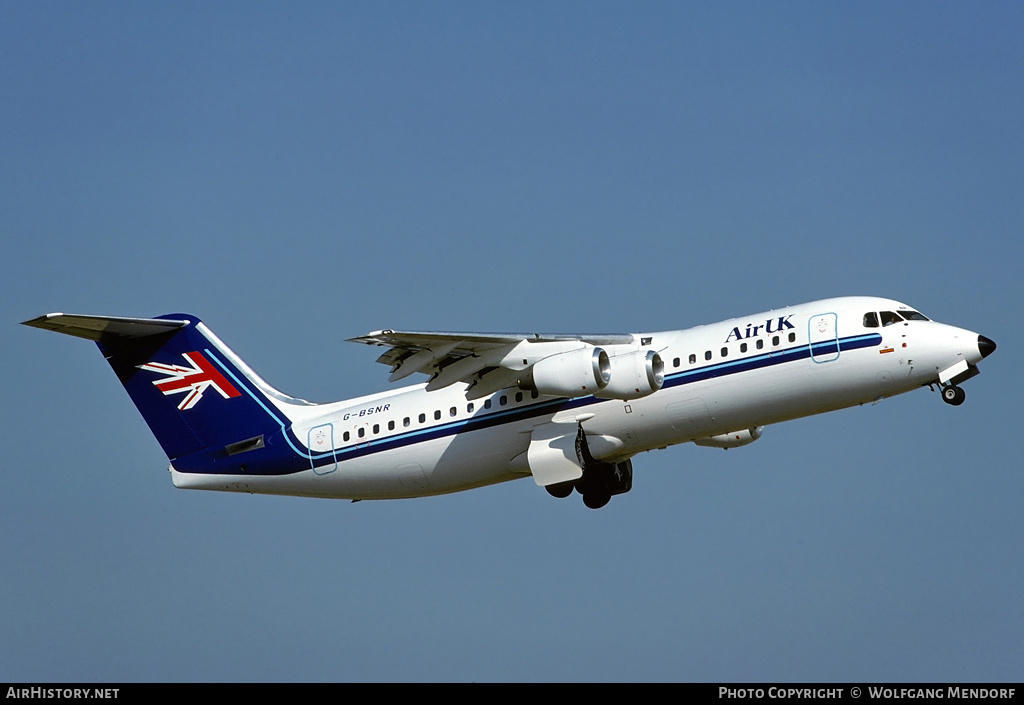 Aircraft Photo of G-BSNR | British Aerospace BAe-146-300 | Air UK | AirHistory.net #526875