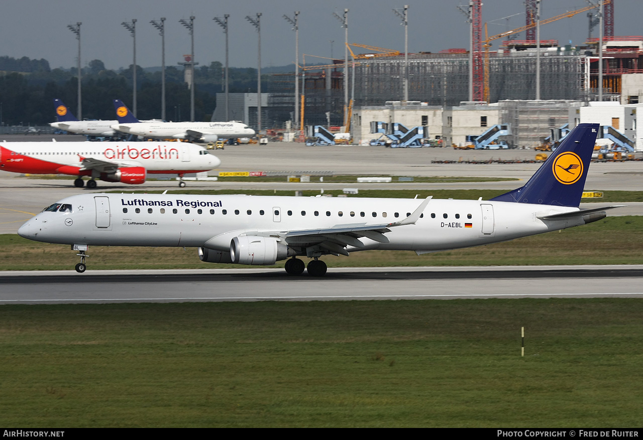 Aircraft Photo of D-AEBL | Embraer 195LR (ERJ-190-200LR) | Lufthansa Regional | AirHistory.net #527184