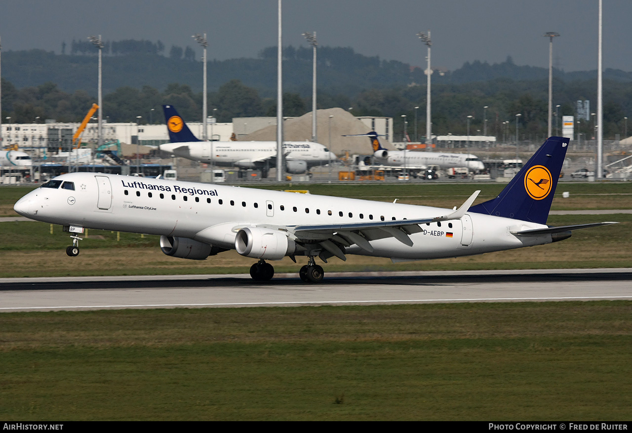 Aircraft Photo of D-AEBP | Embraer 195LR (ERJ-190-200LR) | Lufthansa Regional | AirHistory.net #527219